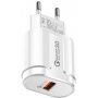 Gyorstöltő adapter 18W QC 3.0 vezeték nélküli állványokhoz - fehér