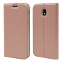 Bőr flip cover tok Samsung Galaxy J3 (2017) - rózsaszín-arany
