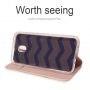 Bőr flip cover tok Samsung Galaxy J3 (2017) - rózsaszín-arany