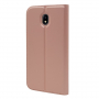 Bőr flip cover tok Samsung Galaxy J3 (2017) - rózsaszín-arany