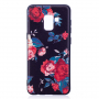 Műanyag tok - rózsa - Samsung Galaxy A8 (2018) - fekete
