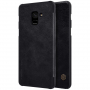 Nillkin Qin bőr flip cover tok Samsung Galaxy A8 Plus (2018) - fekete