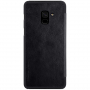 Nillkin Qin bőr flip cover tok Samsung Galaxy A8 Plus (2018) - fekete