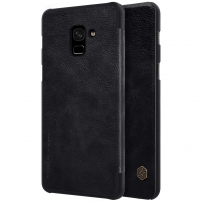 Nillkin Qin bőr flip cover tok Samsung Galaxy A8 (2018) - fekete