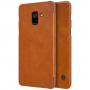 Nillkin Qin bőr flip cover tok Samsung Galaxy A8 (2018) - barna