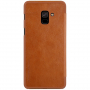 Nillkin Qin bőr flip cover tok Samsung Galaxy A8 (2018) - barna