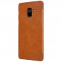 Nillkin Qin bőr flip cover tok Samsung Galaxy A8 (2018) - barna