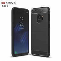 Műanyag tok csiszolt textúrával Samsung Galaxy S9 - fekete