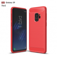 Műanyag tok csiszolt textúrával Samsung Galaxy S9 - piros
