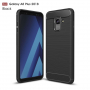 Műanyag tok csiszolt textúrával Samsung Galaxy A8 Plus (2018) - fekete
