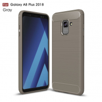 Műanyag tok csiszolt textúrával Samsung Galaxy A8 Plus (2018) - szürke