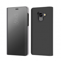 Tükrös fémezett tok Samsung Galaxy A8 (2018) - fekete