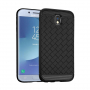 Műanyag tok fonott textúrával Samsung Galaxy J3 (2017) - fekete