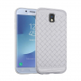 Műanyag tok fonott textúrával Samsung Galaxy J3 (2017) - szürke