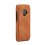 LC.Imeeke bőr flip cover tok Samsung Galaxy S9 - barna