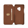 LC.Imeeke bőr flip cover tok Samsung Galaxy S9 - barna