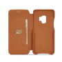 LC.Imeeke bőr flip cover tok Samsung Galaxy S9 - barna