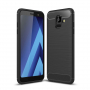 Műanyag tok csiszolt textúrával Samsung Galaxy A6 (2018) - fekete
