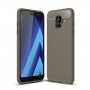 Műanyag tok csiszolt textúrával Samsung Galaxy A6 (2018) - szürke