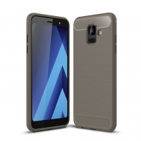 Műanyag tok csiszolt textúrával Samsung Galaxy A6 (2018) - szürke