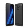 Műanyag tok csiszolt textúrával Samsung Galaxy A6 Plus (2018) - fekete