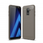 Műanyag tok csiszolt textúrával Samsung Galaxy A6 Plus (2018) - szürke