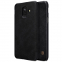 Nillkin Qin bőr flip cover tok Samsung Galaxy A6 (2018) - fekete