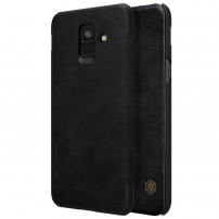 Nillkin Qin bőr flip cover tok Samsung Galaxy A6 (2018) - fekete