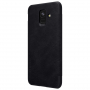 Nillkin Qin bőr flip cover tok Samsung Galaxy A6 (2018) - fekete