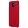 Nillkin Qin bőr flip cover tok Samsung Galaxy A6 (2018) - piros