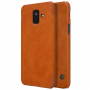 Nillkin Qin bőr flip cover tok Samsung Galaxy A6 (2018) - barna
