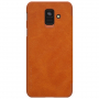 Nillkin Qin bőr flip cover tok Samsung Galaxy A6 (2018) - barna