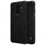 Nillkin Qin bőr flip cover tok Samsung Galaxy A6 Plus (2018) - fekete