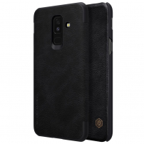 Nillkin Qin bőr flip cover tok Samsung Galaxy A6 Plus (2018) - fekete