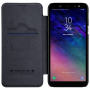 Nillkin Qin bőr flip cover tok Samsung Galaxy A6 Plus (2018) - fekete
