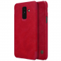 Nillkin Qin bőr flip cover tok Samsung Galaxy A6 Plus (2018) - piros
