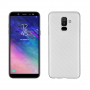 Műanyag tok karbon textúrával Samsung Galaxy A6 Plus (2018) - ezüst
