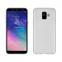 Műanyag tok karbon textúrával Samsung Galaxy A6 (2018) - ezüst