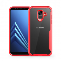 Ütésálló tok átlátszó Samsung Galaxy A6 (2018) - piros
