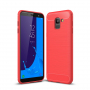 Műanyag tok csiszolt textúrával Samsung Galaxy J6 (2018) - piros