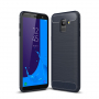 Műanyag tok csiszolt textúrával Samsung Galaxy J6 (2018) - sötétkék