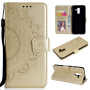 Flip cover tok - mandala lenyomattal - Samsung Galaxy A6 Plus (2018) - arany
