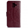 Flip cover tok - mandala lenyomattal - Samsung Galaxy A6 (2018) - borvörös