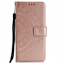 Flip cover tok - mandala lenyomattal - Samsung Galaxy A6 (2018) - rózsaszín-arany