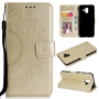 Flip cover tok - mandala lenyomattal - Samsung Galaxy A6 (2018) - arany