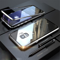 Tok mágneses kerettel és edzett üveggel Samsung Galaxy S9 - ezüst