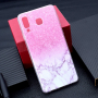 Műanyag tok - márvány - Samsung Galaxy A9 (2018) - rózsaszín-fehér