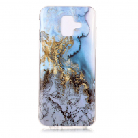 Műanyag tok - márvány - Samsung Galaxy A6 (2018) - kék