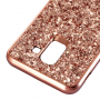 Csillámló műanyag tok Samsung Galaxy J6 (2018) - rózsaszín-arany
