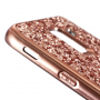 Csillámló műanyag tok Samsung Galaxy J6 (2018) - rózsaszín-arany